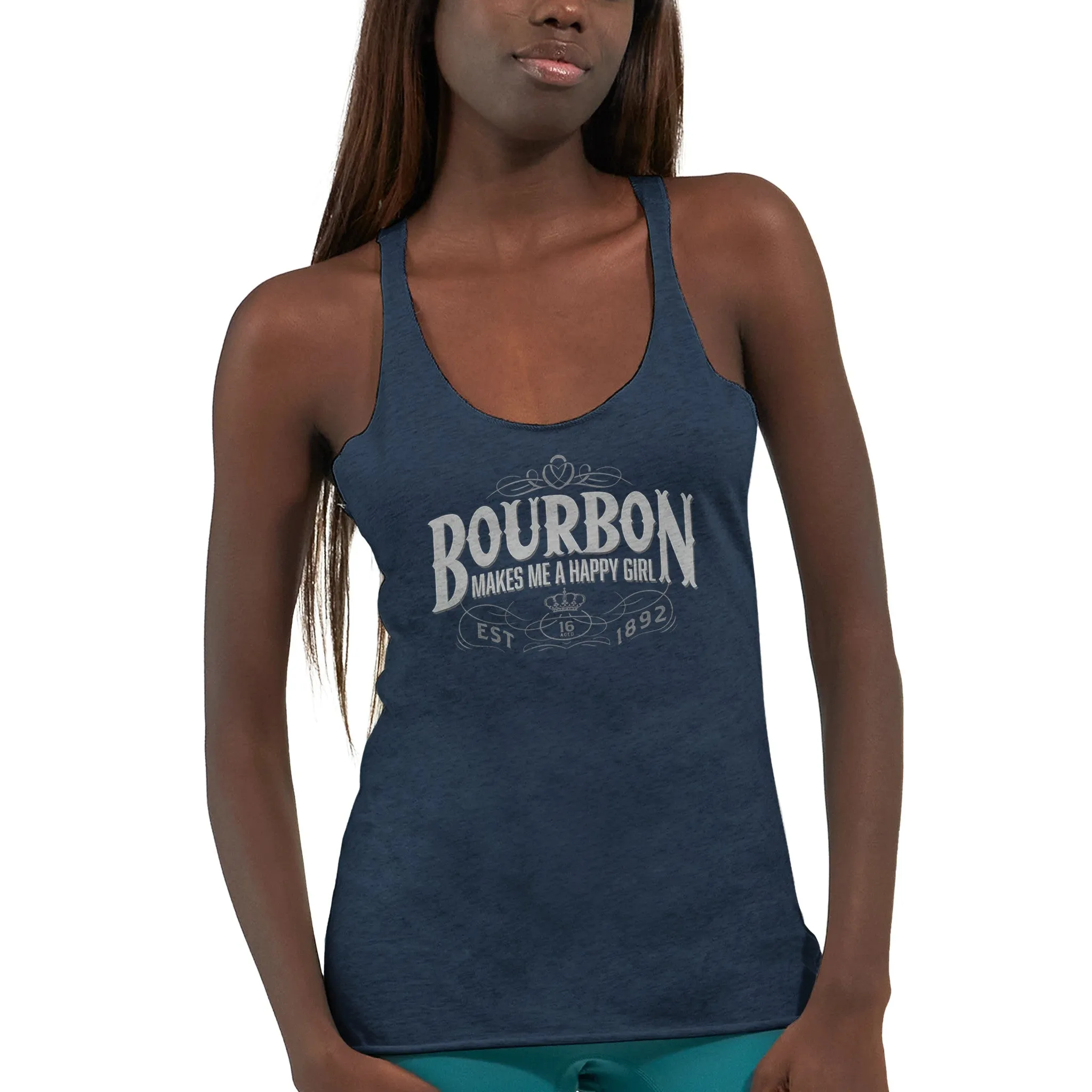 Bourbon Makes Me A Happy Girl  -  Women's Racerback Tank Top