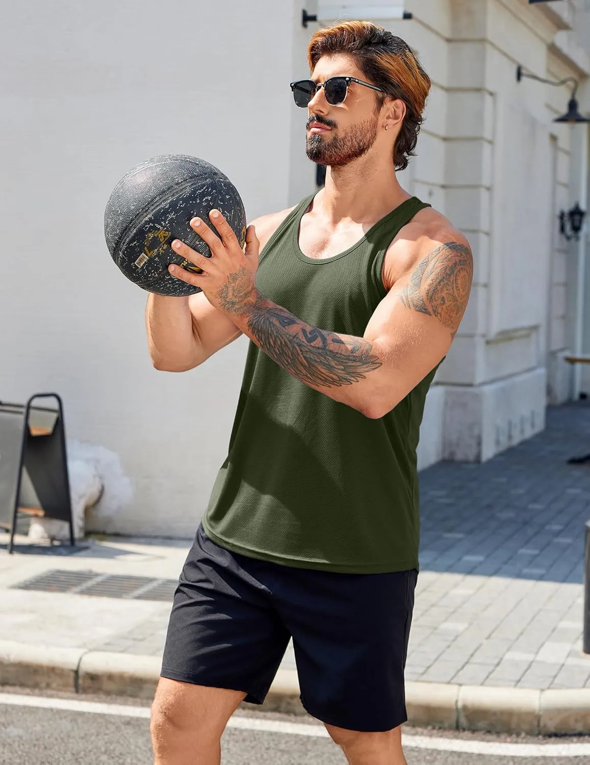 COOFANDY Men's 3 Pack Workout Tank Tops Quick Dry Gym Sleeveless Muscle T Shirts Y Back Athlectic Tank Bodybuilding Top