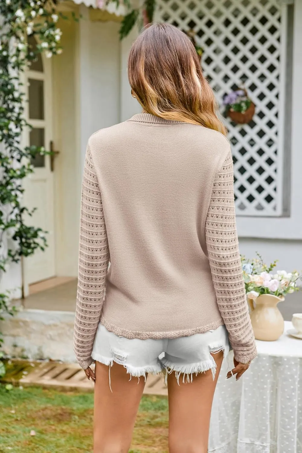 GRACE KARIN Cardigan Sweaters for Women Long Sleeve 2024 Fall Button Down Lightweight Cardigans for Women