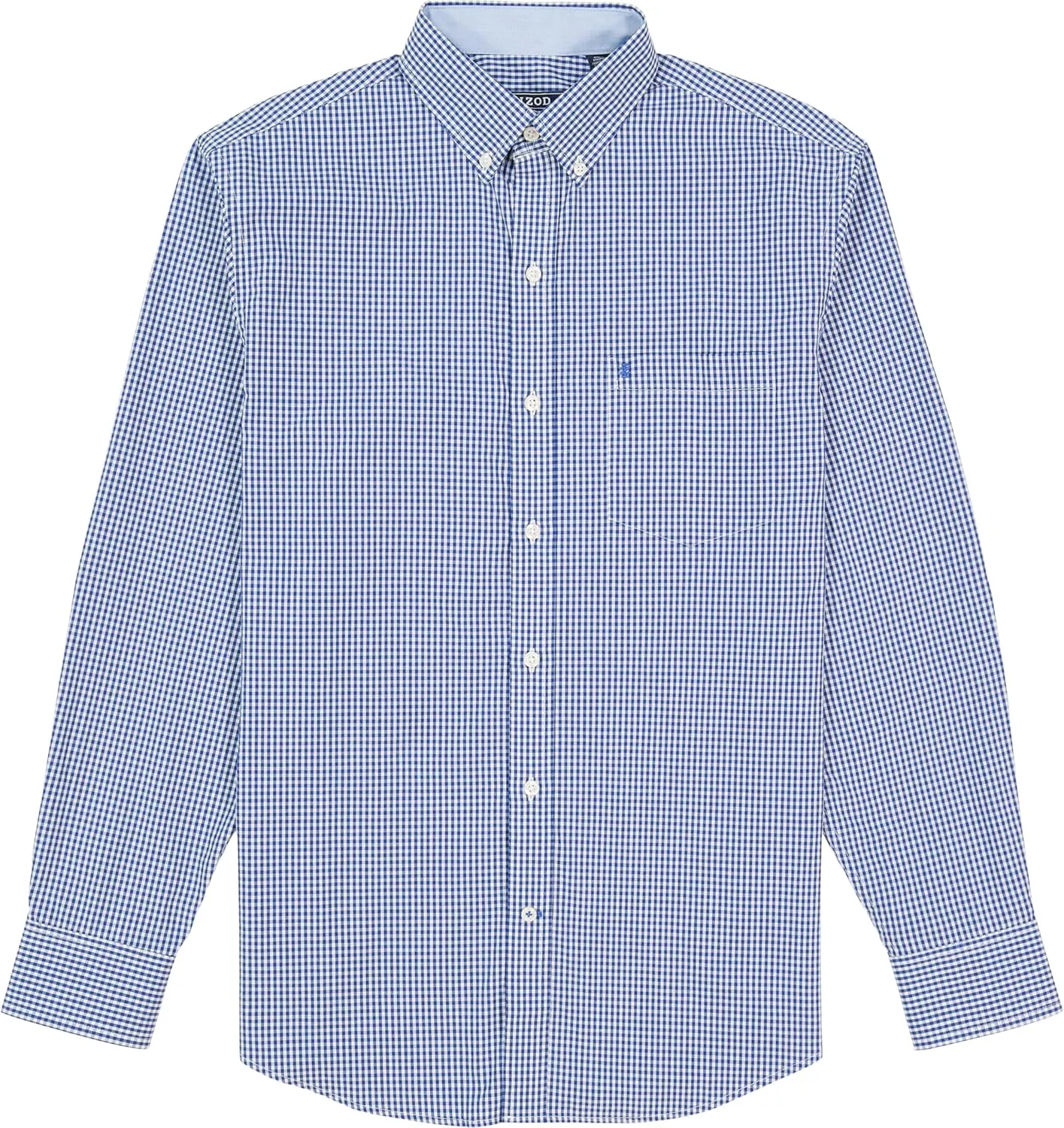 IZOD Men's Big and Tall Performance Comfort Long Sleeve Gingham Button Down Shirt