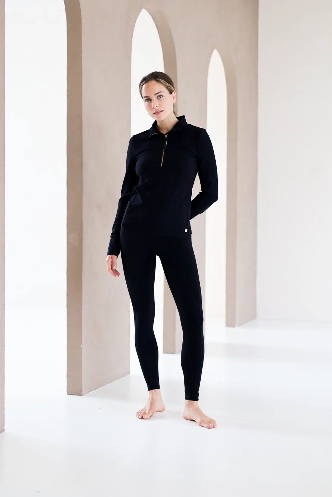 Long Sleeve Rib Zipper
