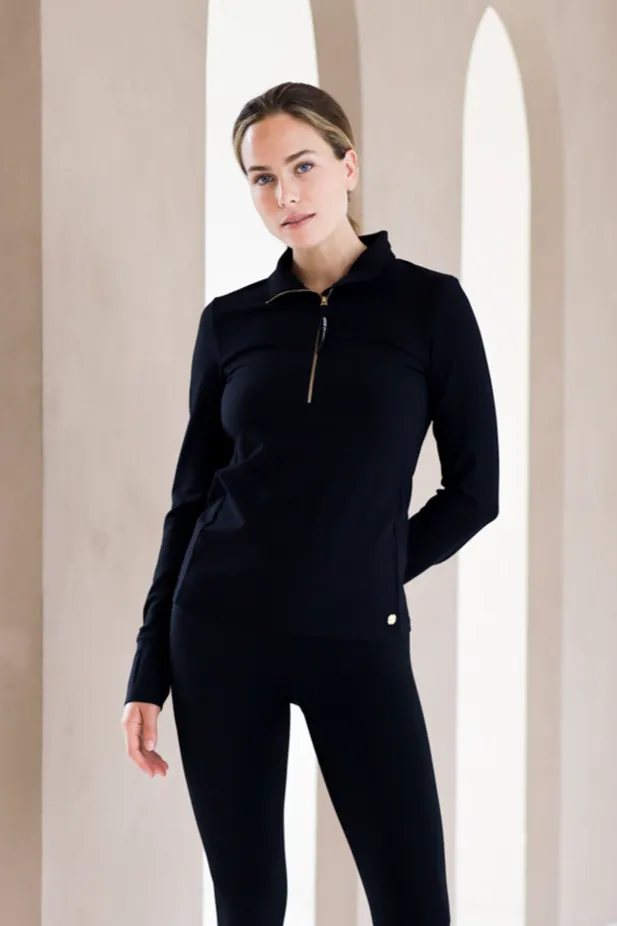 Long Sleeve Rib Zipper