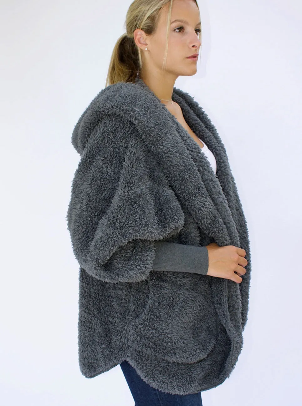 One-Size Fleece Hooded Jacket [Koala Grey]
