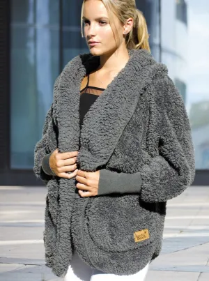 One-Size Fleece Hooded Jacket [Koala Grey]