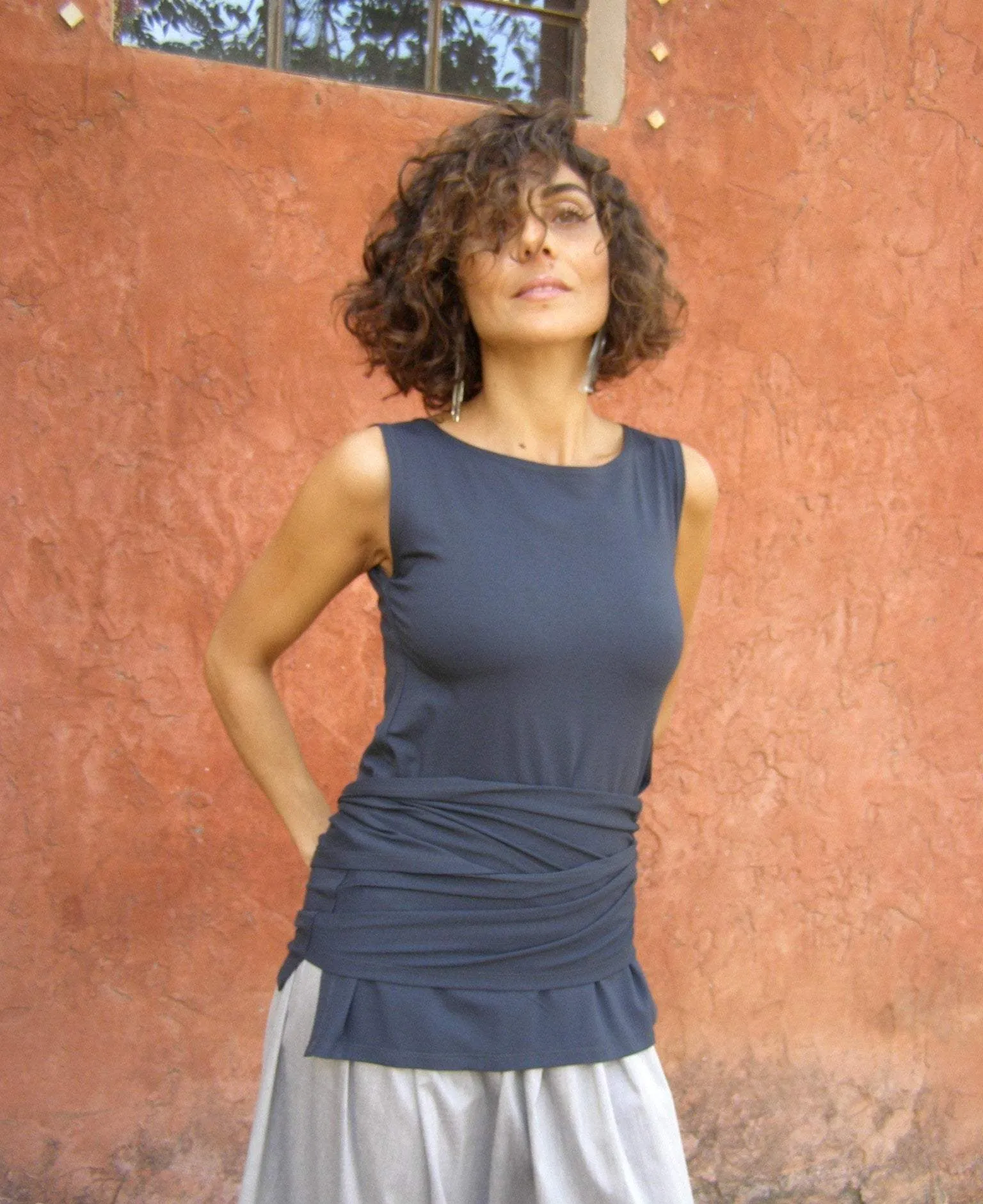 Rectangular Sleeveless Top