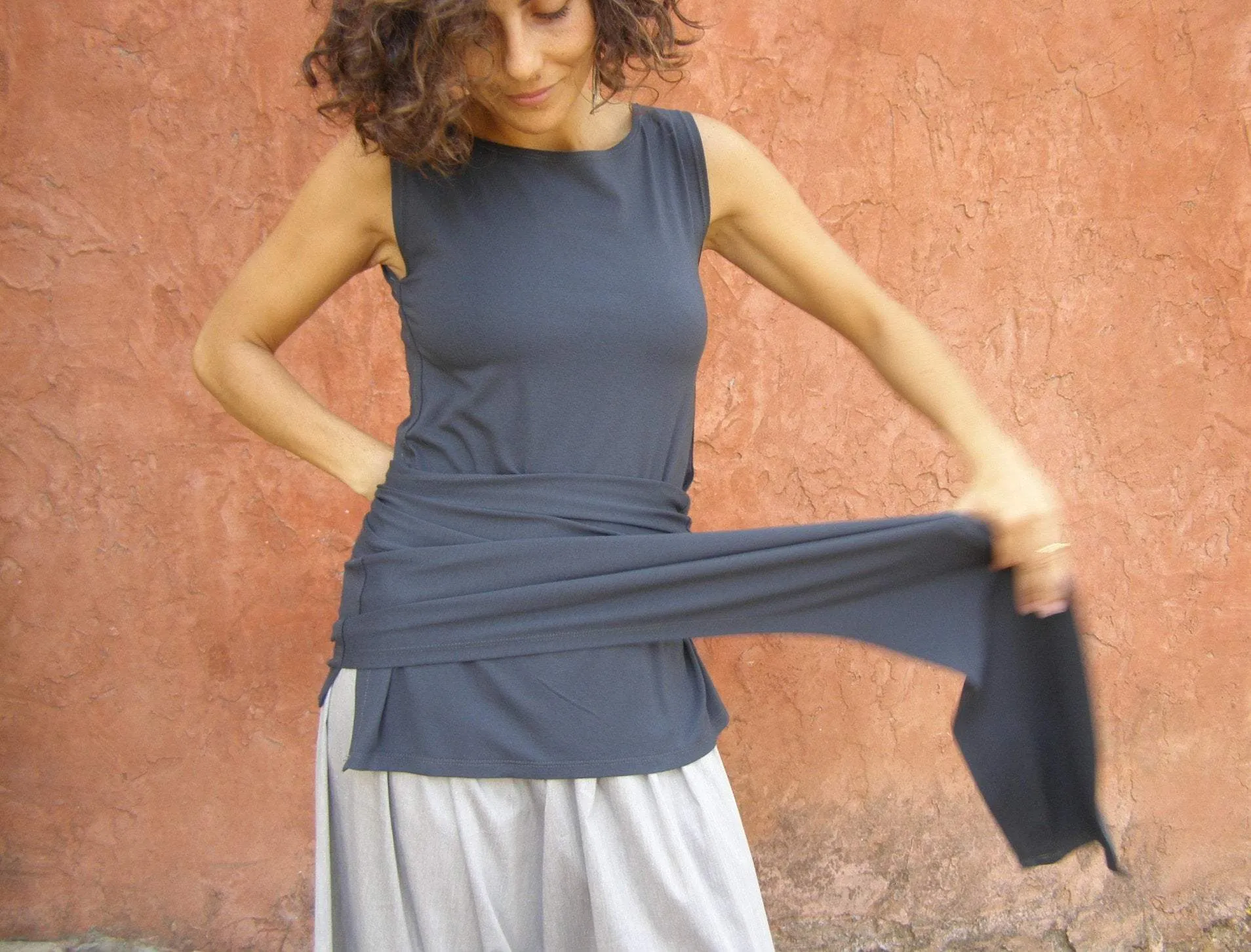 Rectangular Sleeveless Top