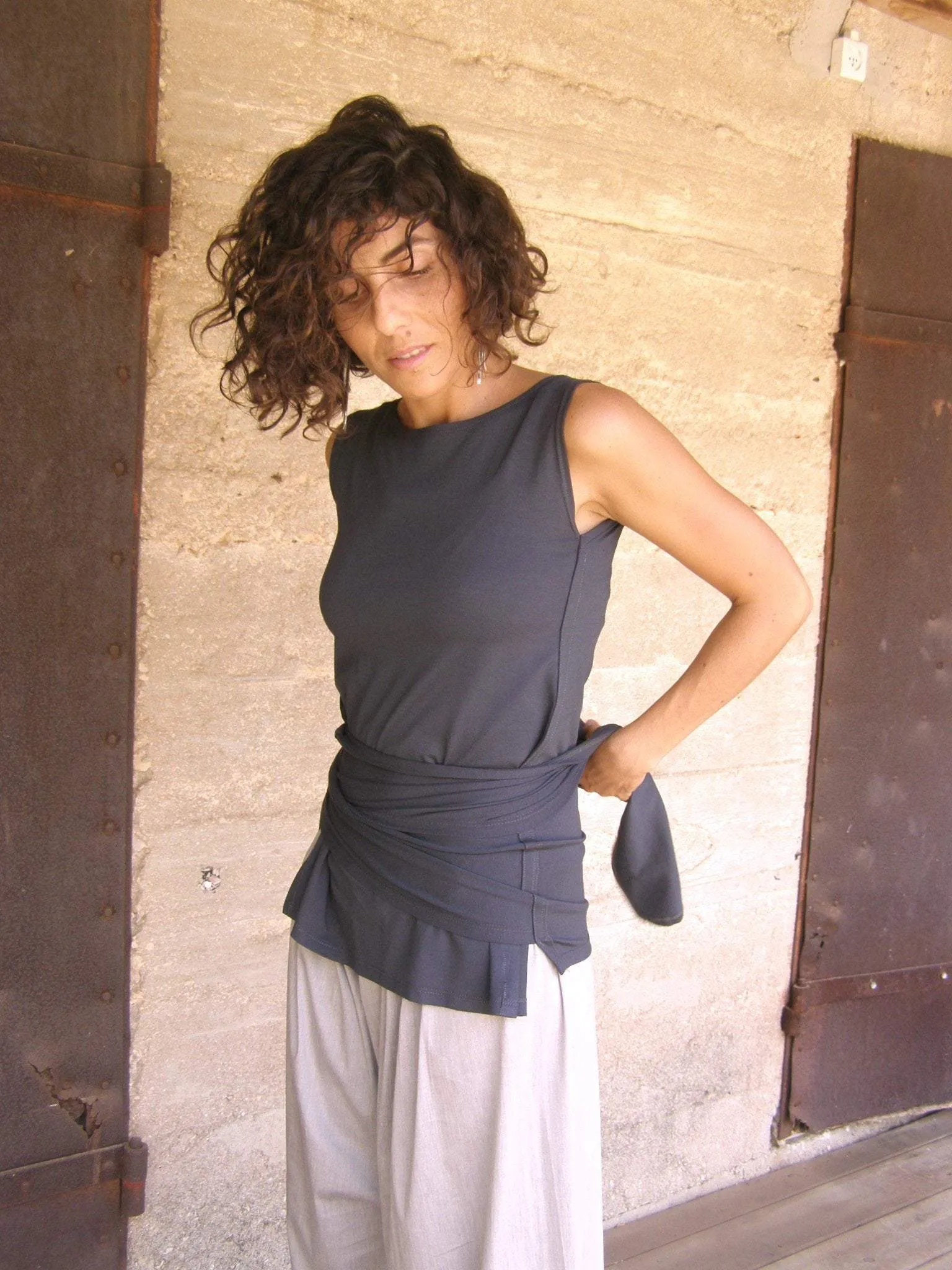Rectangular Sleeveless Top