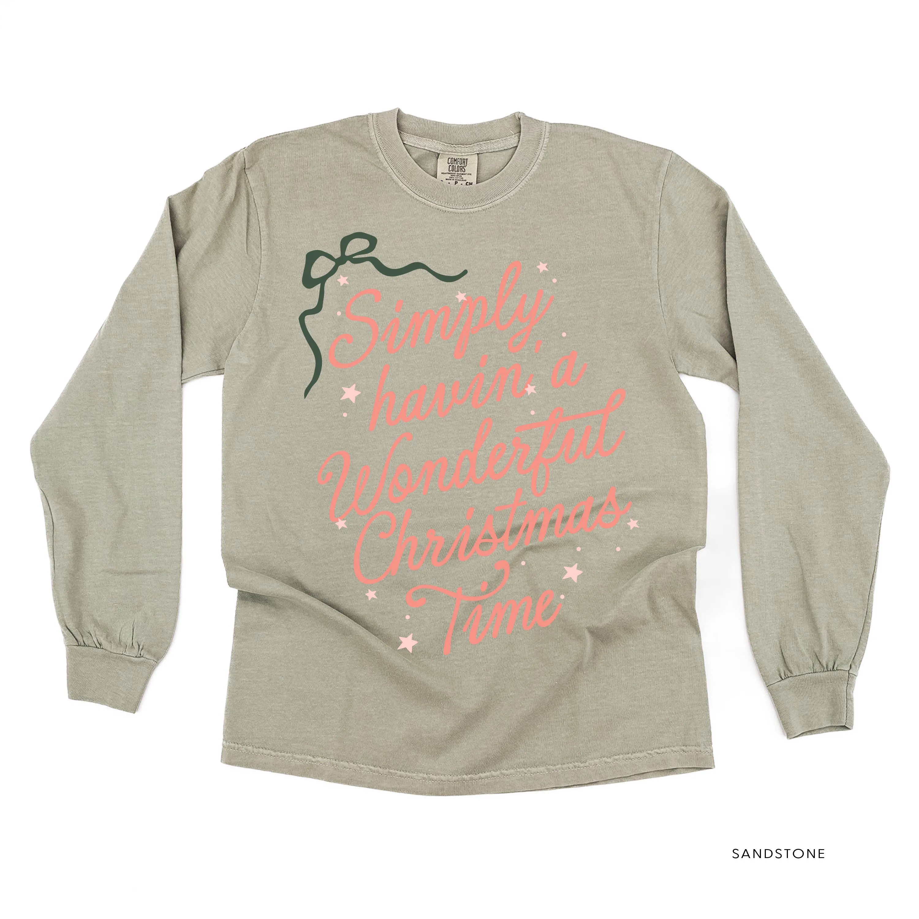 Simply Havin' A Wonderful Christmas Time - LONG SLEEVE Comfort Colors Tee