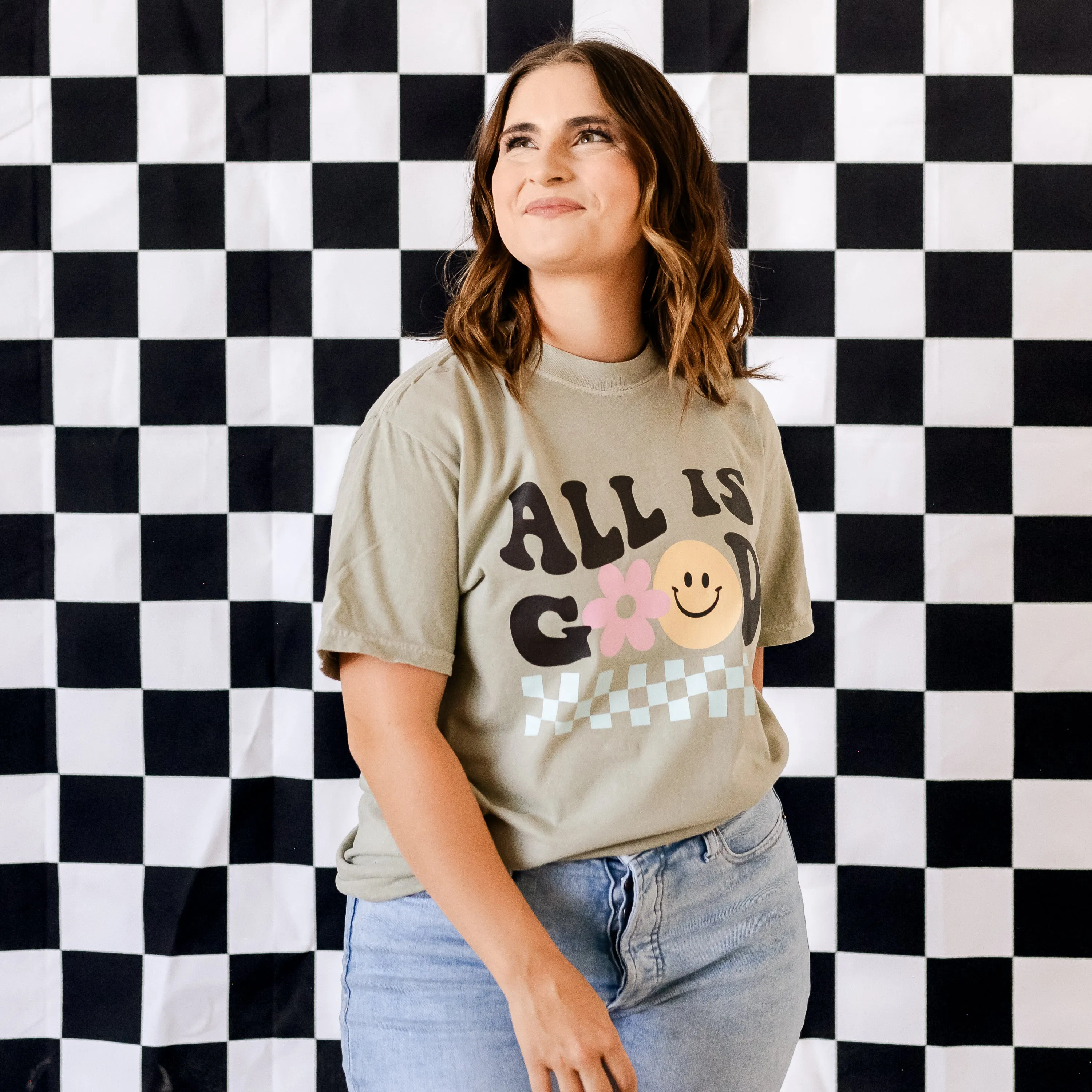 THE RETRO EDIT - All is Good on Front w/ In the Motherhood on Back - SHORT SLEEVE COMFORT COLORS TEE