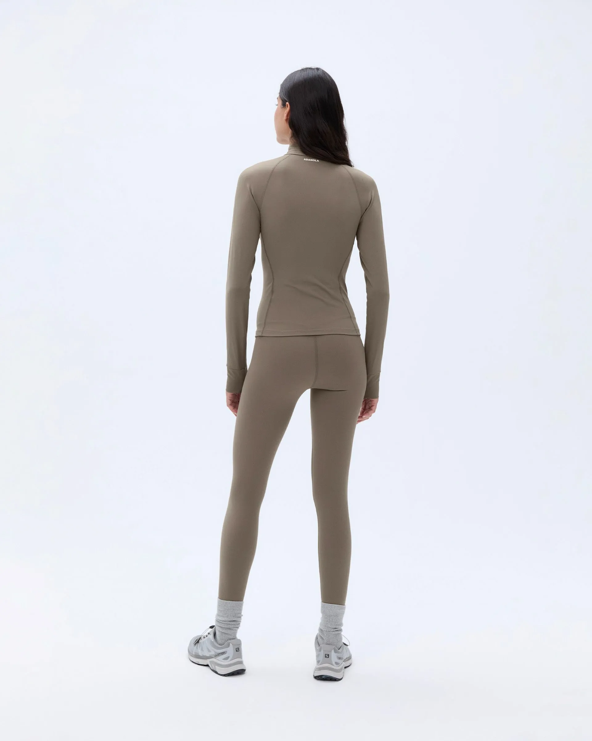 Ultimate Long Sleeve Quarter Zip Top - Cocoa Brown