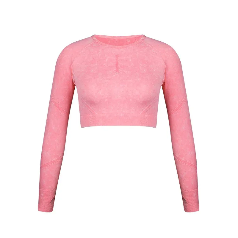 Women Wash Sports Top Slim Long Sleeve Yoga Shirts Activewear