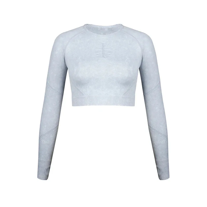 Women Wash Sports Top Slim Long Sleeve Yoga Shirts Activewear