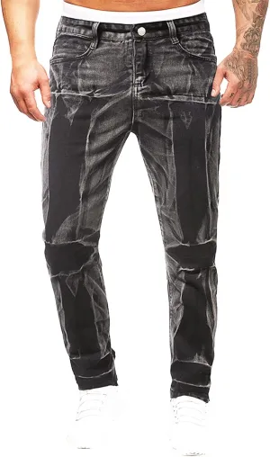 ZYXTIM Mens Stretch Skinny Ripped Jeans Slim Fit Straight Leg Destoryed Distressed Denim Pants Pencil Tapered Trousers